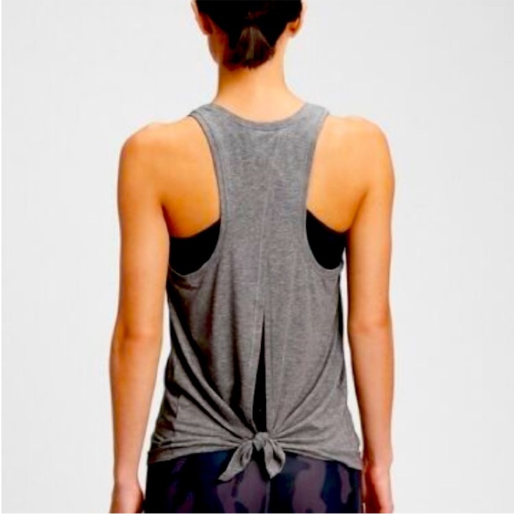 GapFit Breathe Tie-Back Heather Gray Women's Tank Top Size XS